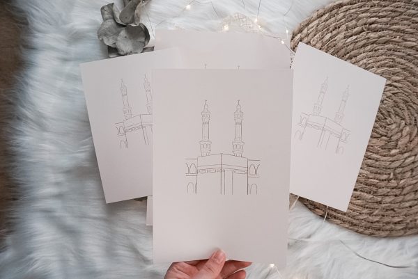 A5 lijntekening kaaba beige